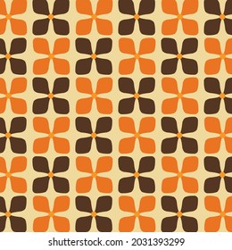 70's Retro Seamless Pattern. 60s and 70s Aesthetic Style.