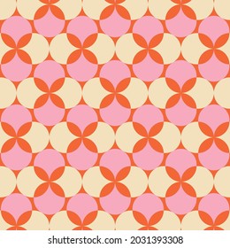 70's Retro Seamless Pattern. 60s and 70s Aesthetic Style.