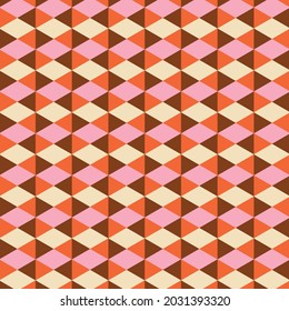 70's Retro Seamless Pattern. 60s and 70s Aesthetic Style.