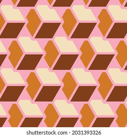 70's Retro Seamless Pattern. 60s and 70s Aesthetic Style.