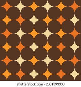 70's Retro Seamless Pattern. 60s and 70s Aesthetic Style.