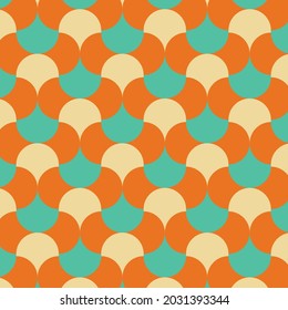 70's Retro Seamless Pattern. 60s and 70s Aesthetic Style.