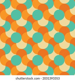 70's Retro Seamless Pattern. 60s and 70s Aesthetic Style.