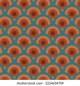 70's Retro Seamless Pattern. 60s and 70s Aesthetic Style.