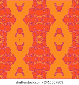 70's Retro Seamless Pattern. 60s and 70s Aesthetic Style.  Abstract geometric background.