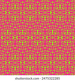 70's Retro Seamless Pattern. 60s and 70s Aesthetic Style. 1970 Aesthetic Textures with Flowing Waves