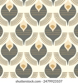 70's Retro Seamless Pattern. 60s and 70s Aesthetic Style.