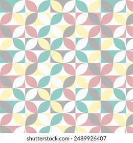 70's Retro Seamless Pattern. 60s and 70s Aesthetic Style.