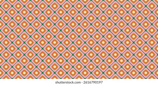 70's Retro Seamless Pattern. 60s and 70s Aesthetic Style.