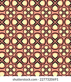 70's Retro Seamless Pattern. Aesthetic Style. Vector illustration. Pattern for tile or wallpaper.