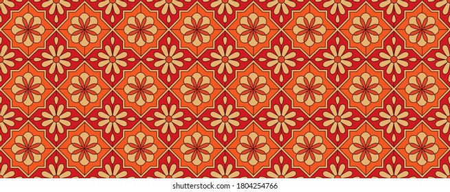 70's retro seamless pattern material vector illustration