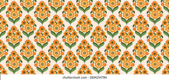 70's retro seamless pattern material vector illustration