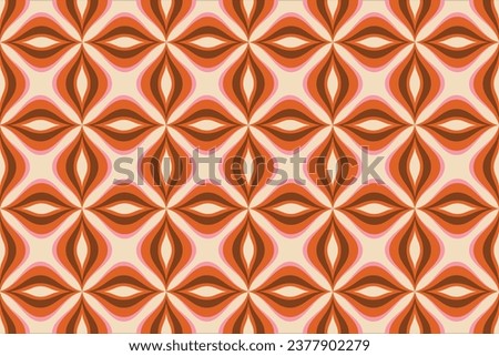 70s Retro Seamless Pattern in Orange, Brown, Pink and Beige. 60s and 70s Retro style and Aesthetic. eps 10