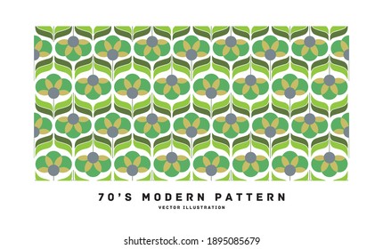 70's retro seamless wallpaper pattern material, vector illustration