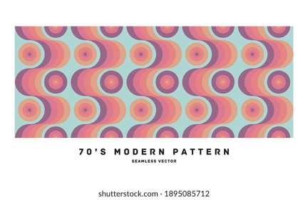 70's retro seamless wallpaper pattern material, vector illustration