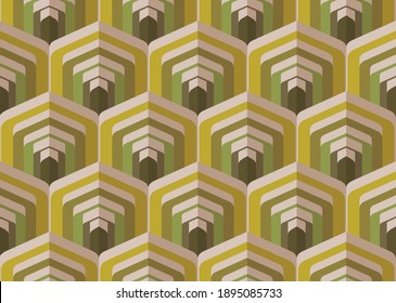 70's retro seamless wallpaper pattern material, vector illustration