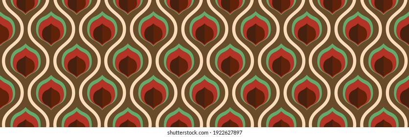 70's retro seamless wallpaper pattern material  vector illustration