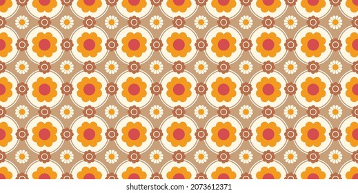 70's retro seamless wallpaper pattern material  vector illustration