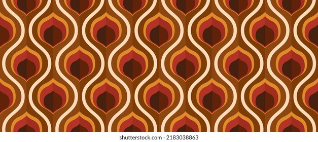 70's retro seamless wallpaper pattern material  vector illustration	
