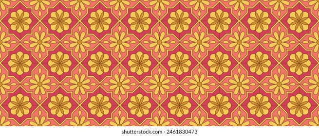 70's retro seamless wallpaper pattern material, vector illustration