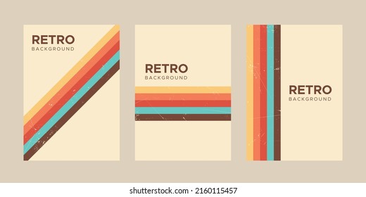 Juego de diseño de fondo de estriberas retro de los años 70