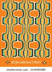 Ilustración vectorial retro de los años 70. Material de patrón sin brillo.
