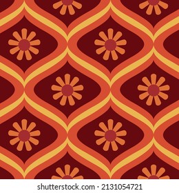 70s Retro Vintage Mid Century Modern Seamless Pattern