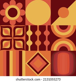 70s retro vintage Mid Century Modern Seamless Pattern