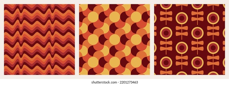 70s Retro Vintage Mid Century Modern Seamless Pattern