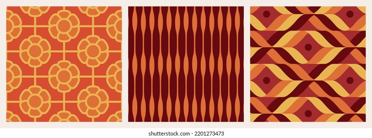 70s Retro Vintage Mid Century Modern Seamless Pattern