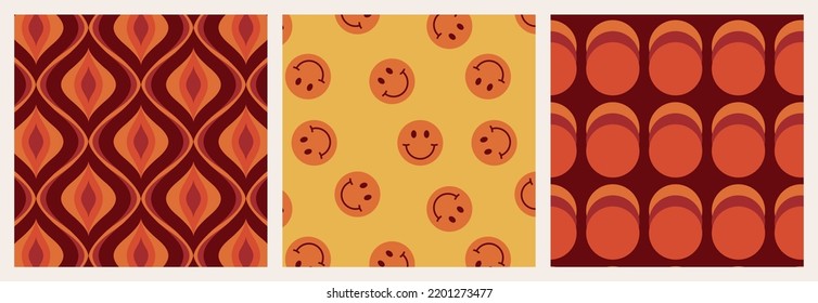 70s Retro Vintage Mid Century Modern Seamless Pattern