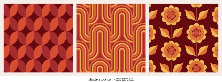 70s Retro Vintage Mid Century Modern Seamless Pattern
