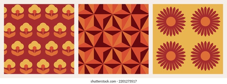 70s Retro Vintage Mid Century Modern Seamless Pattern
