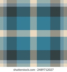 70s seamless background tartan, fiber texture plaid textile. Collage pattern vector fabric check in cyan and pastel color.