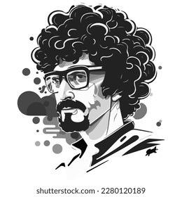 Color de escala de grises del estilo del hombre de los 70 
