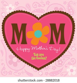 70s Style Mothers Day Card