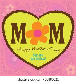 70s Style Mothers Day Card