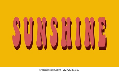 70s style seamless typography vector. typography in retro style, groovy. seventies style, typography says sunshine in retro style. 1970s aesthetic, seventies aesthetic.