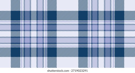 70er Jahre Tartan textilen Hintergrund, Länge Textur Stoff nahtlos. Spanisch kariertes Vektor-Scheckmuster in lavendelfarbener und türkiser Farbpalette.
