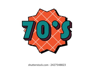70s Typography Retro Sticker Design