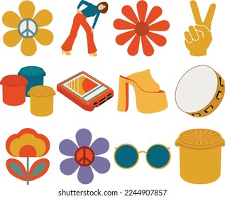 70s Vibes Vector Design Elements