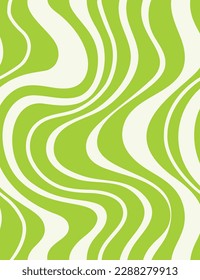 70's wavy stripe print vector seamless print for girls and teen fashion. lime green seventies psychedelic funky 