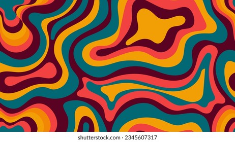 70s Wavy Swirl Seamless Pattern