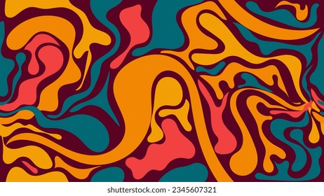 Patrón de Wavy Swirl Seamless de los años 70