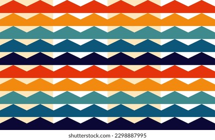 70's year themes color triangle strip repeat pattern, replete image design for fabric pattern or wallpaper