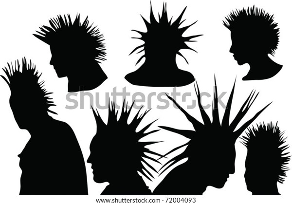 70s80s Punk Rock Hairstyle Urban Culture Illustrations Clip Art