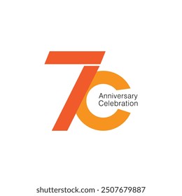 70th, 70 Year Anniversary Logo, Vector Template Design element for birthday, invitation, wedding, jubilee and greeting card illustration.