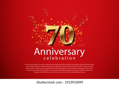 Antecedentes del 70 aniversario con ilustración de número 3D