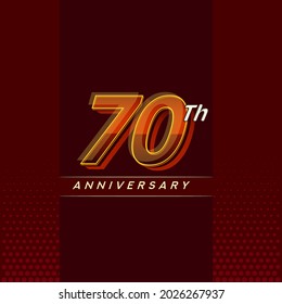 70th anniversary celebration logotype colorful design isolated with elegant background and modern design.