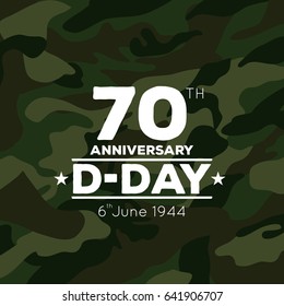 70th anniversary of D-Day vector icon